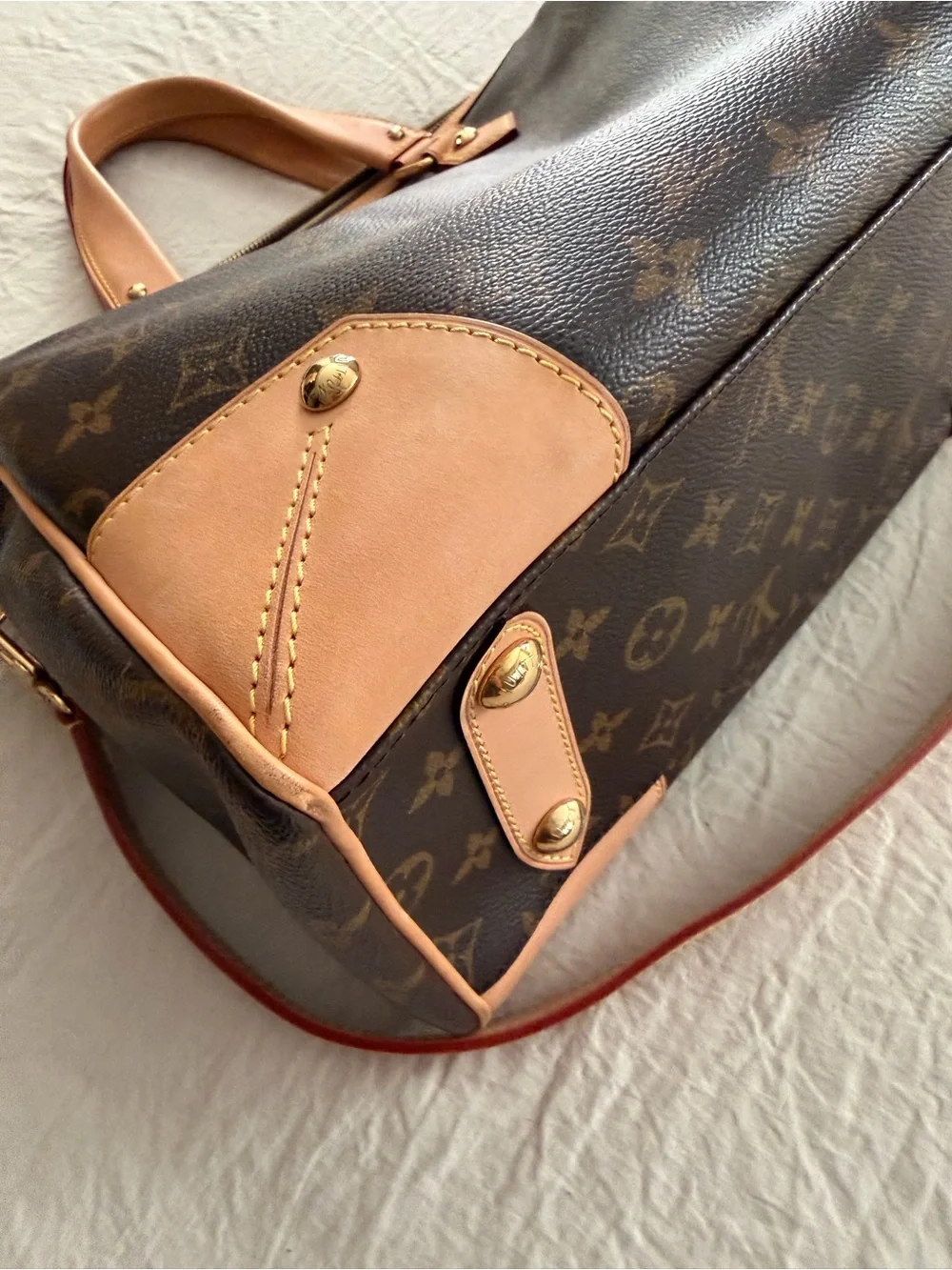 Louis Vuitton Brown Monogram Canvas Retiro PM with Tan Leather Trim